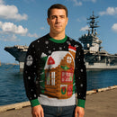 Personalized US Navy Christmas Ugly Sweater KAUST19
