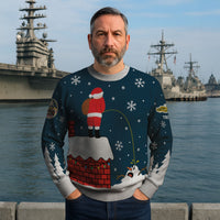 Personalized US Navy Christmas Ugly Sweater KAUST22