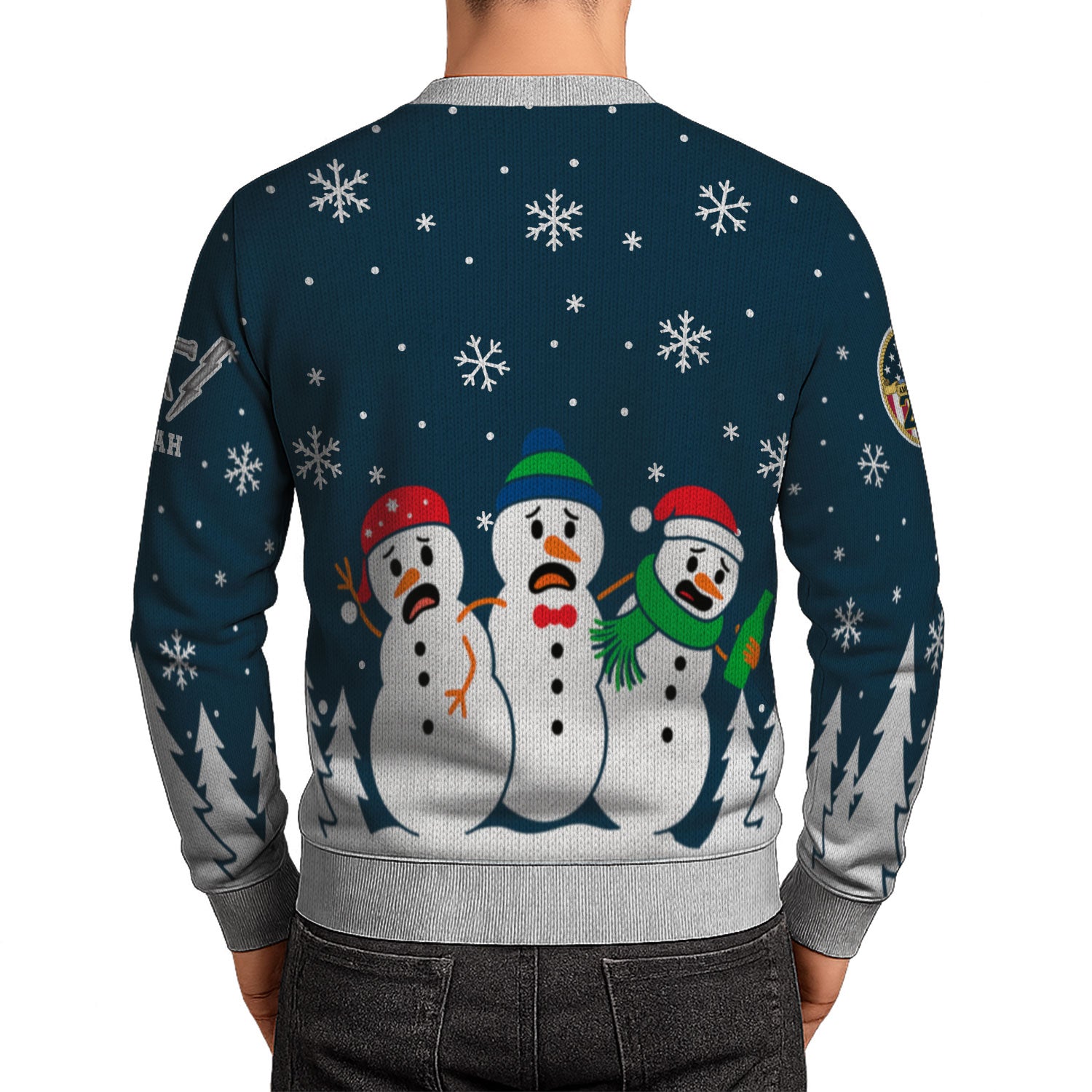 Personalized US Navy Christmas Ugly Sweater KAUST22