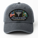 Premium Washed Denim Cap – Embroidered-Effect Print DC005