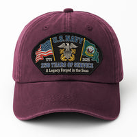 Premium Washed Denim Cap – Embroidered-Effect Print DC005
