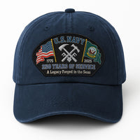 Premium Washed Denim Cap – Embroidered-Effect Print DC005