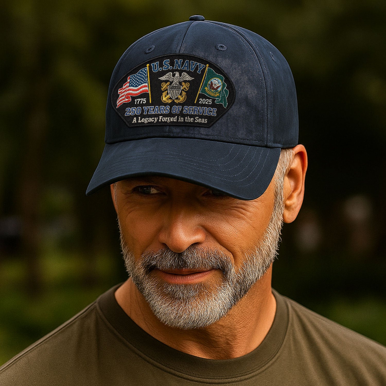 Premium Washed Denim Cap – Embroidered-Effect Print DC005