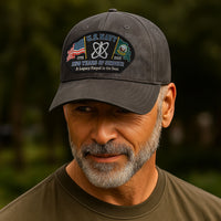 Premium Washed Denim Cap – Embroidered-Effect Print DC005