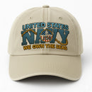 Premium Washed Denim Cap – Embroidered-Effect Print DC006