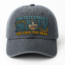 Premium Washed Denim Cap – Embroidered-Effect Print DC006