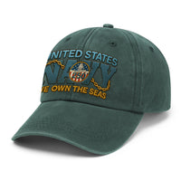 Premium Washed Denim Cap – Embroidered-Effect Print DC006