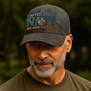 Premium Washed Denim Cap – Embroidered-Effect Print DC006