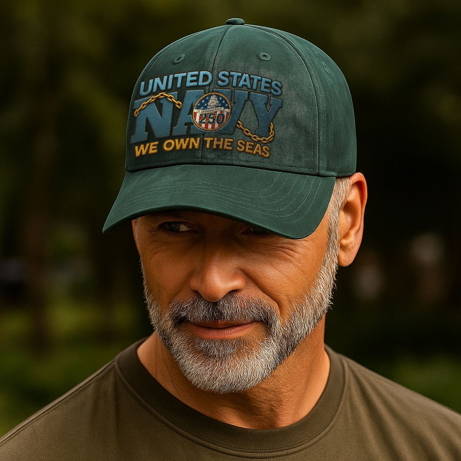 Premium Washed Denim Cap – Embroidered-Effect Print DC006