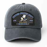 Premium Washed Denim Cap – Embroidered-Effect Print DC0011