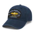 Premium Washed Denim Cap – Embroidered-Effect Print DC0011