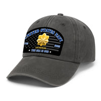 Custom Ranks & Text Premium Washed Denim Cap DC002