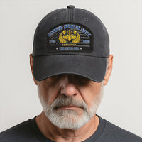 Premium Washed Denim Cap – Embroidered-Effect Print DC0011