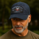Premium Washed Denim Cap – Embroidered-Effect Print DC0011