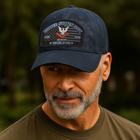 Premium Washed Denim Cap – Embroidered-Effect Print DC0011