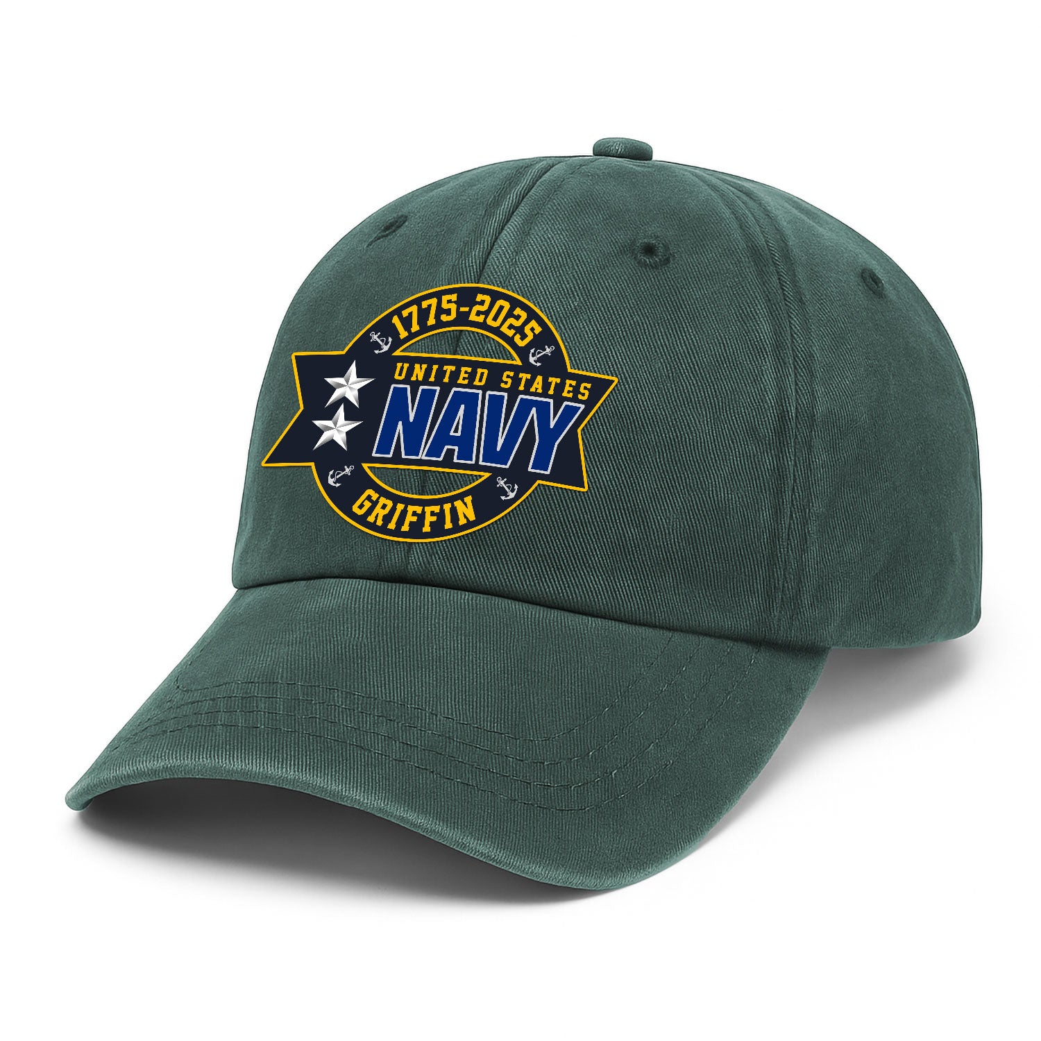 Custom Ranks & Text Premium Washed Denim Cap DC003