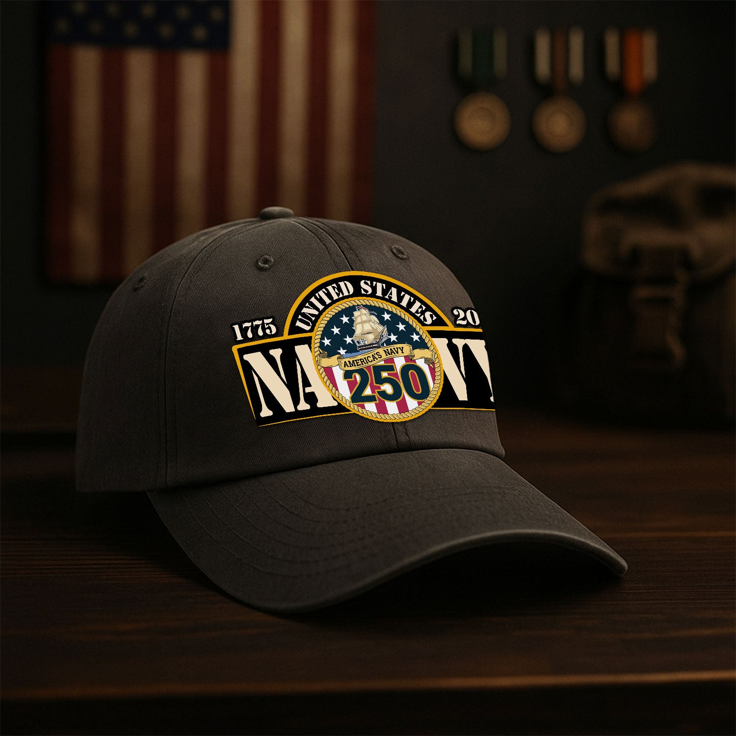America's navy 250 Premium Washed Denim Cap
