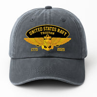 Custom Ranks & Text Premium Washed Denim Cap DC004