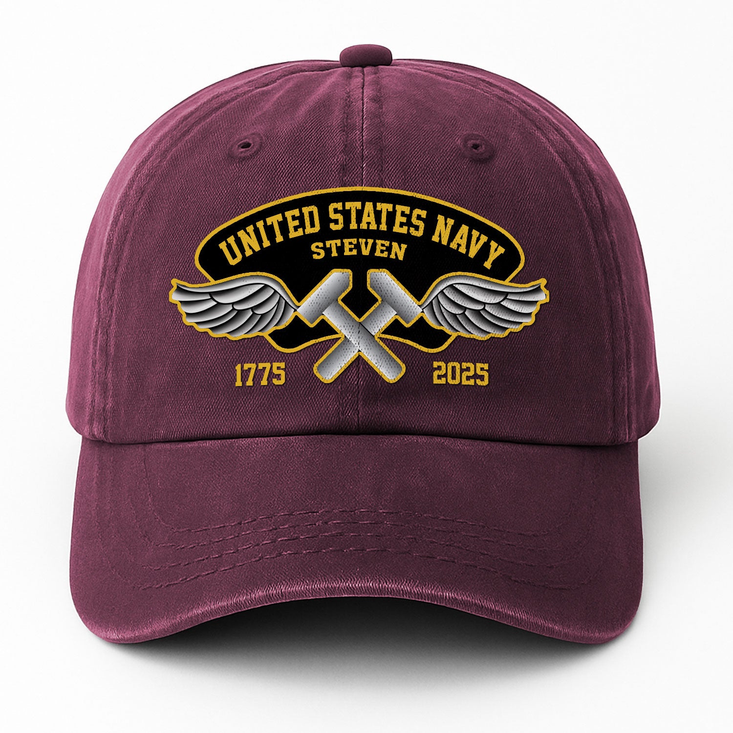 Custom Ranks & Text Premium Washed Denim Cap DC004