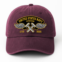 Custom Ranks & Text Premium Washed Denim Cap DC004