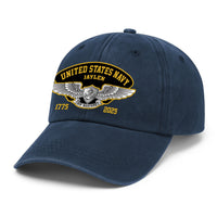 Custom Ranks & Text Premium Washed Denim Cap DC004