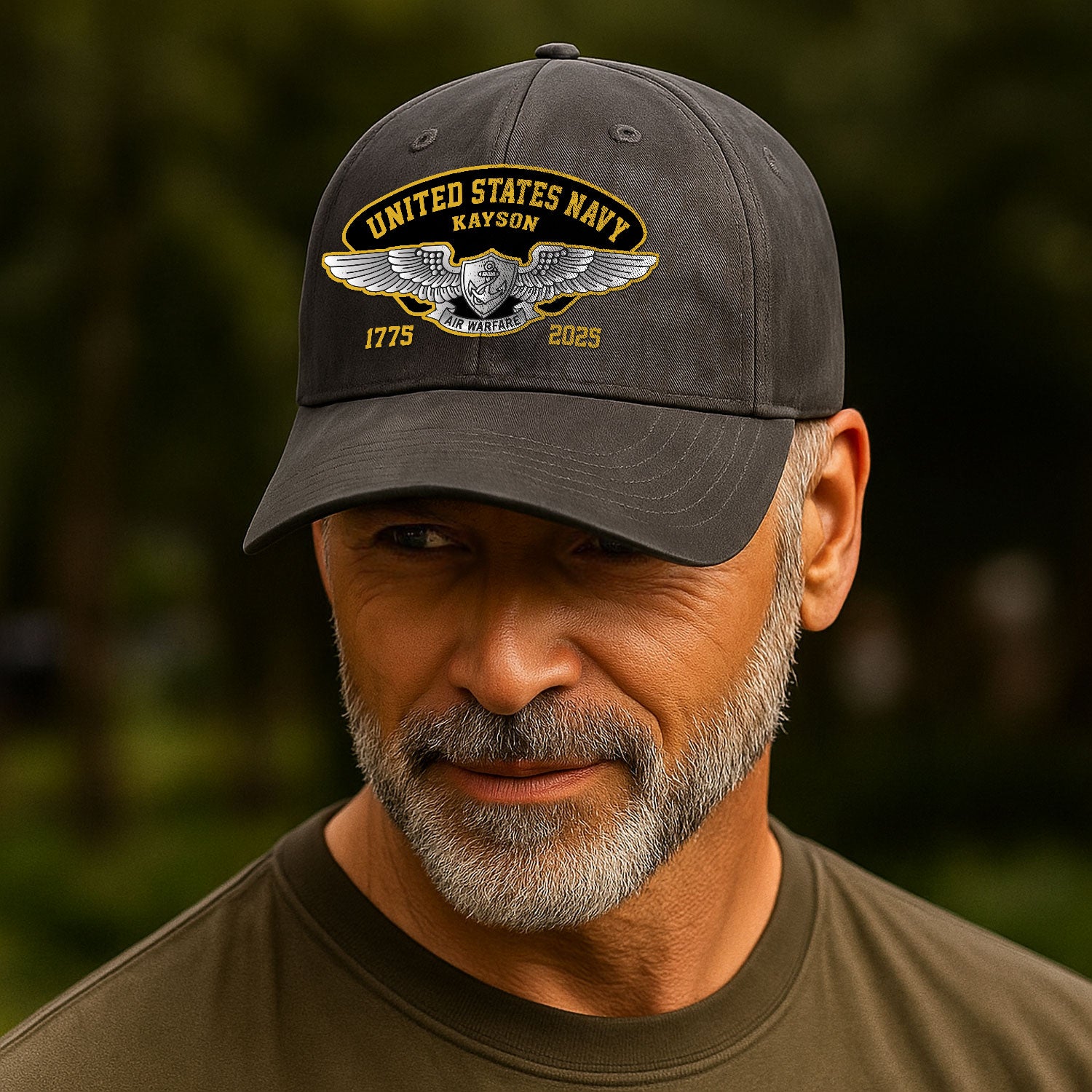Custom Ranks & Text Premium Washed Denim Cap DC004