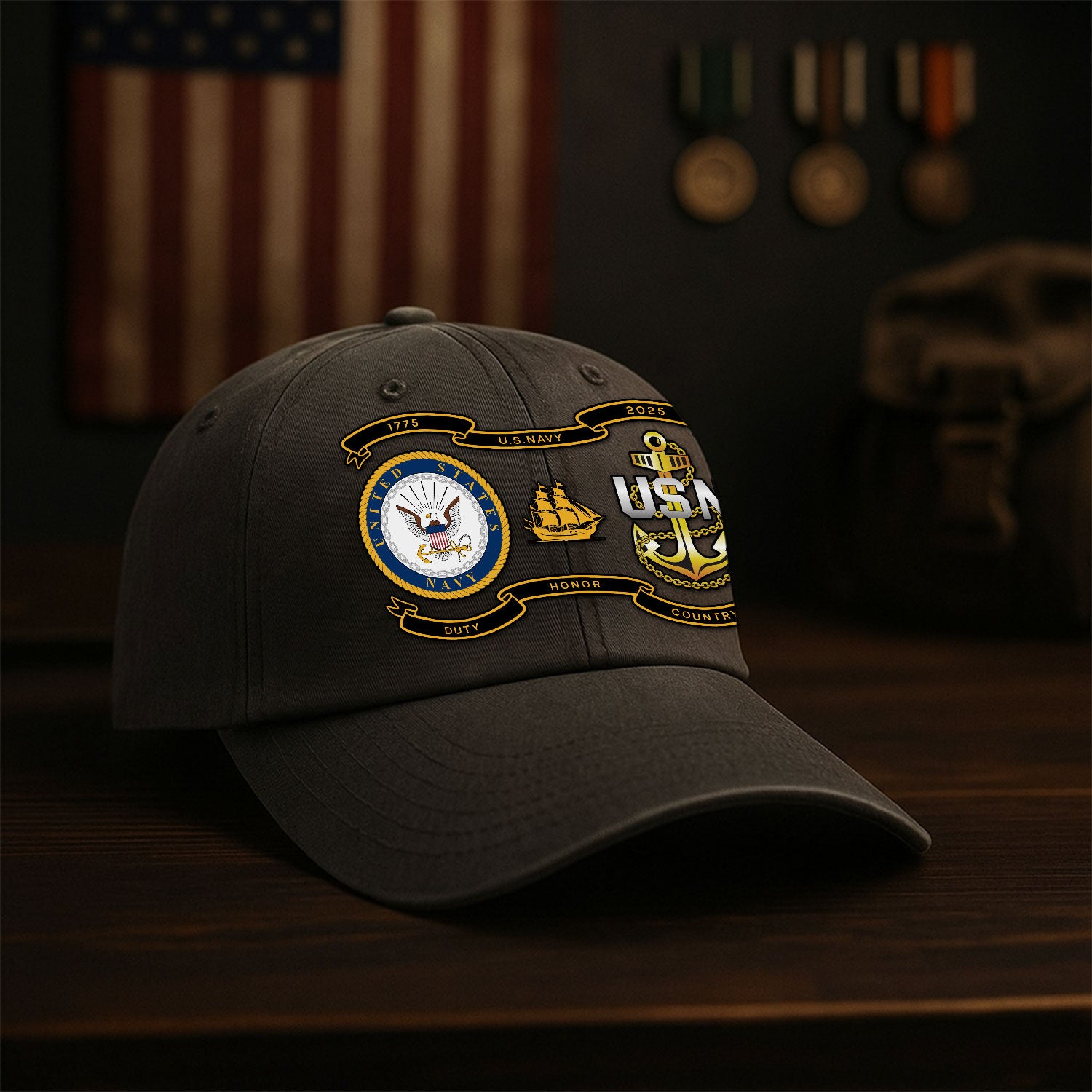 Custom Ranks Premium Washed Denim Cap DC005