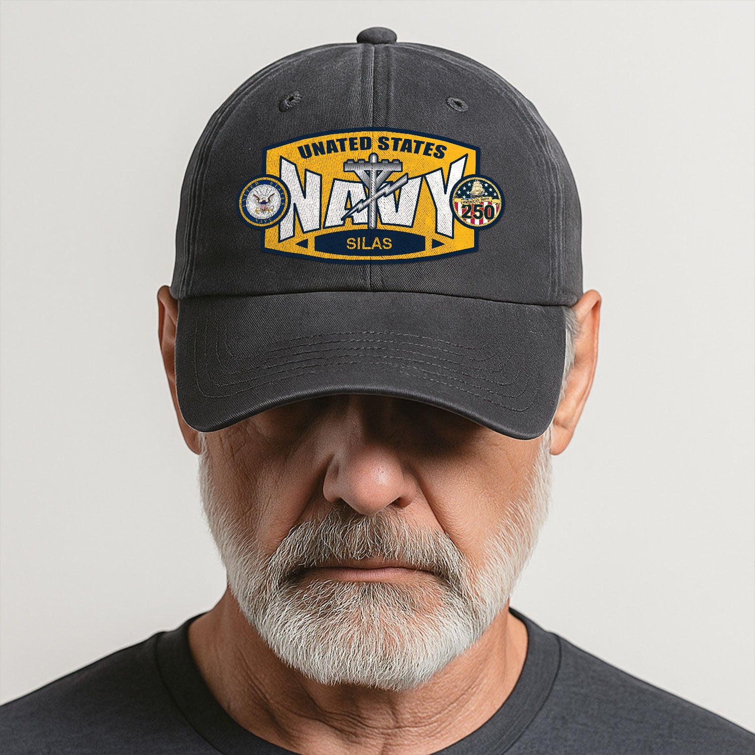 Custom Ranks & Text Premium Washed Denim Cap DC006