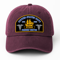 Custom Ranks & Text Premium Washed Denim Cap DC007