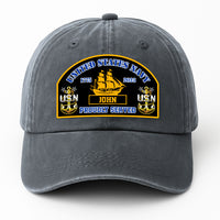 Custom Ranks & Text Premium Washed Denim Cap DC007