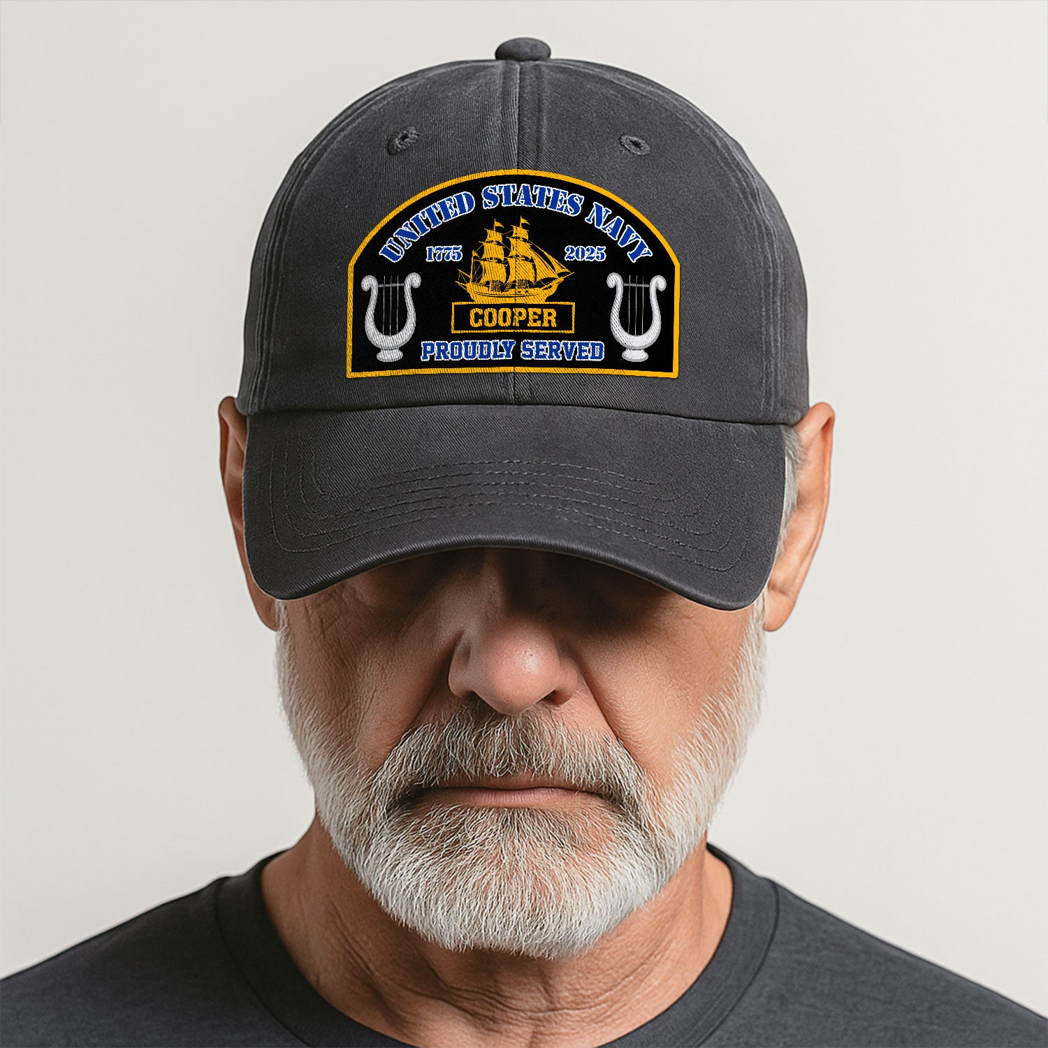 Custom Ranks & Text Premium Washed Denim Cap DC007