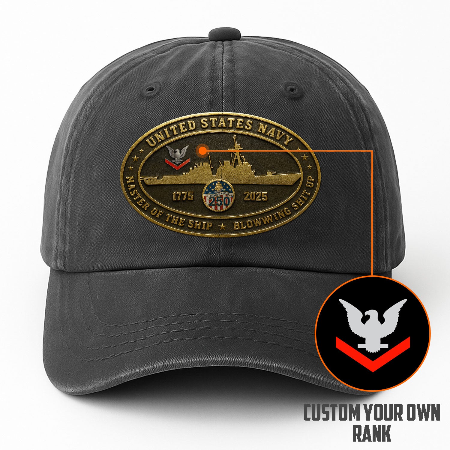 Custom Ranks Premium Washed Denim Cap DC026