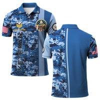 Custom Rank & Text Polo Shirt – Digital Camo Veteran Edition with 250th Anniversary