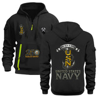 Personalized US Navy Quarter Zip Hoodie KRQZ03