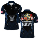 US Navy Polo Shirt – Lightning Eagle Design with Custom Rank & Text