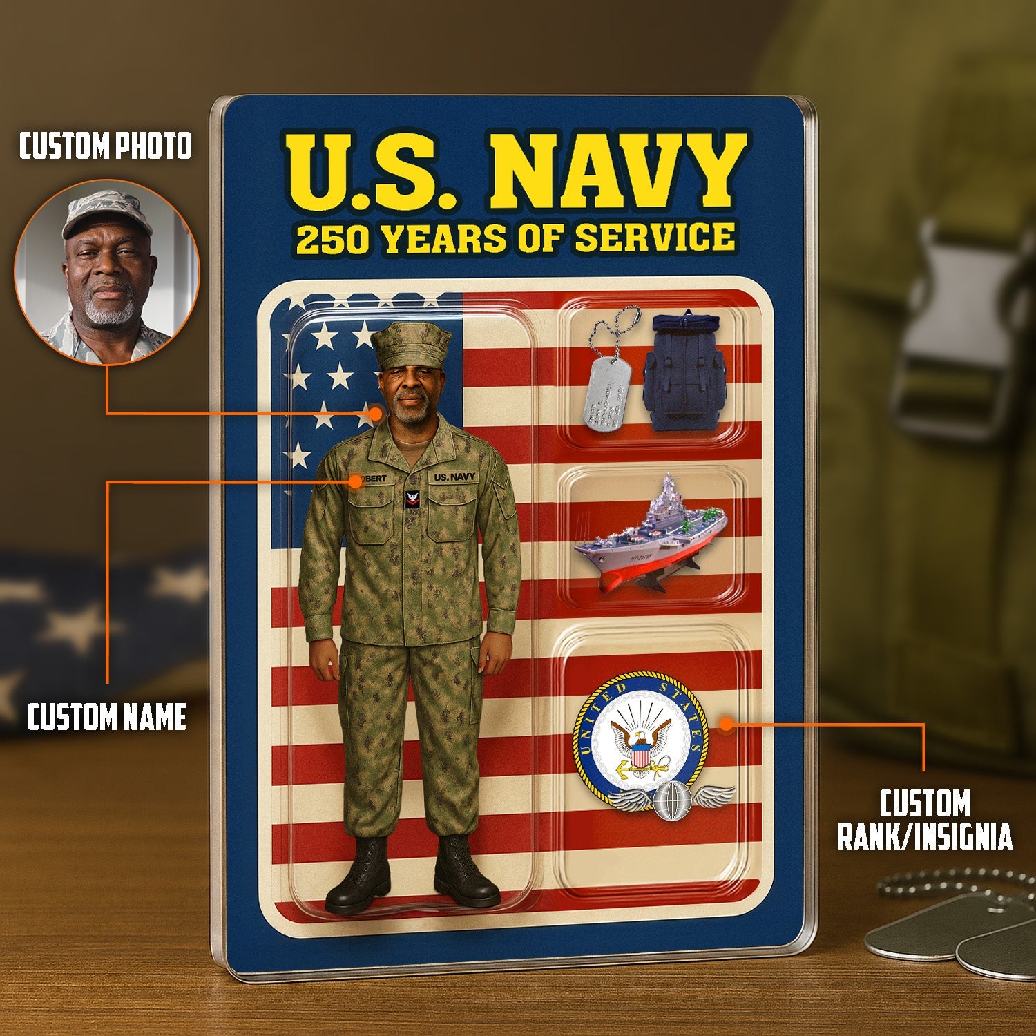 Personalized Acrylic Plaque with NWU Camouflage Uniform