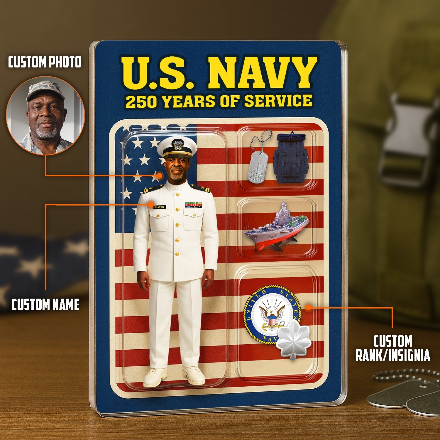 Personalized Acrylic Plaque with White Uniform