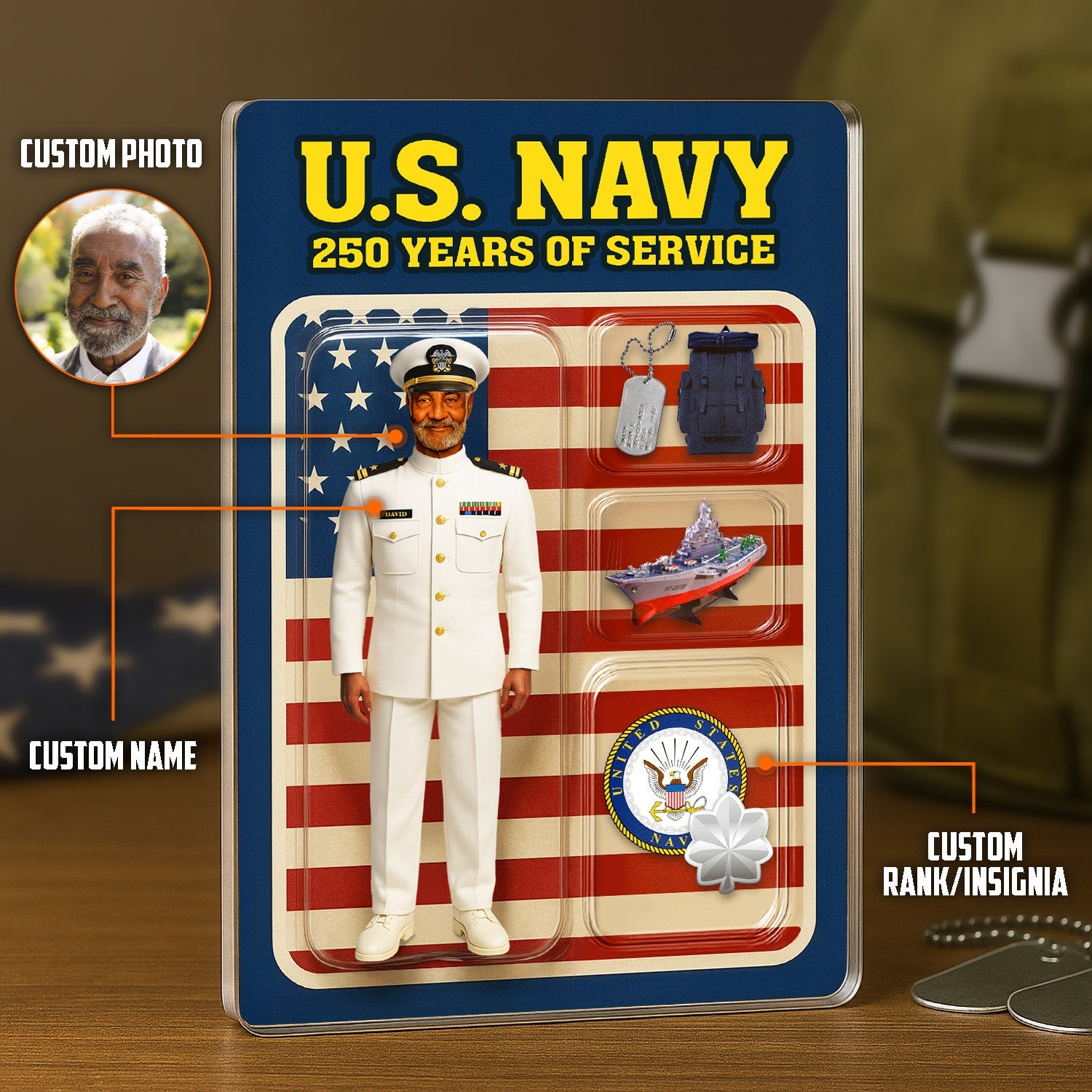 Personalized Acrylic Plaque with White Uniform