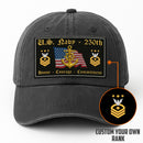 Custom Ranks & Text Premium Washed Denim Cap DC018