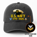 Custom Ranks & Text Premium Washed Denim Cap DC019