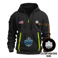 Personalized US Navy Quarter Zip Hoodie KRQZ07