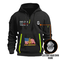 Personalized US Navy Quarter Zip Hoodie KRQZ05