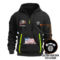 Personalized US Navy Quarter Zip Hoodie KRQZ02