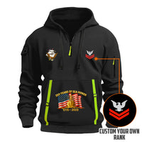 Personalized US Navy Quarter Zip Hoodie KRQZ06