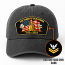 Custom Ranks & Text Premium Washed Denim Cap DC023
