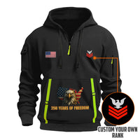 Personalized US Navy Quarter Zip Hoodie KRQZ09