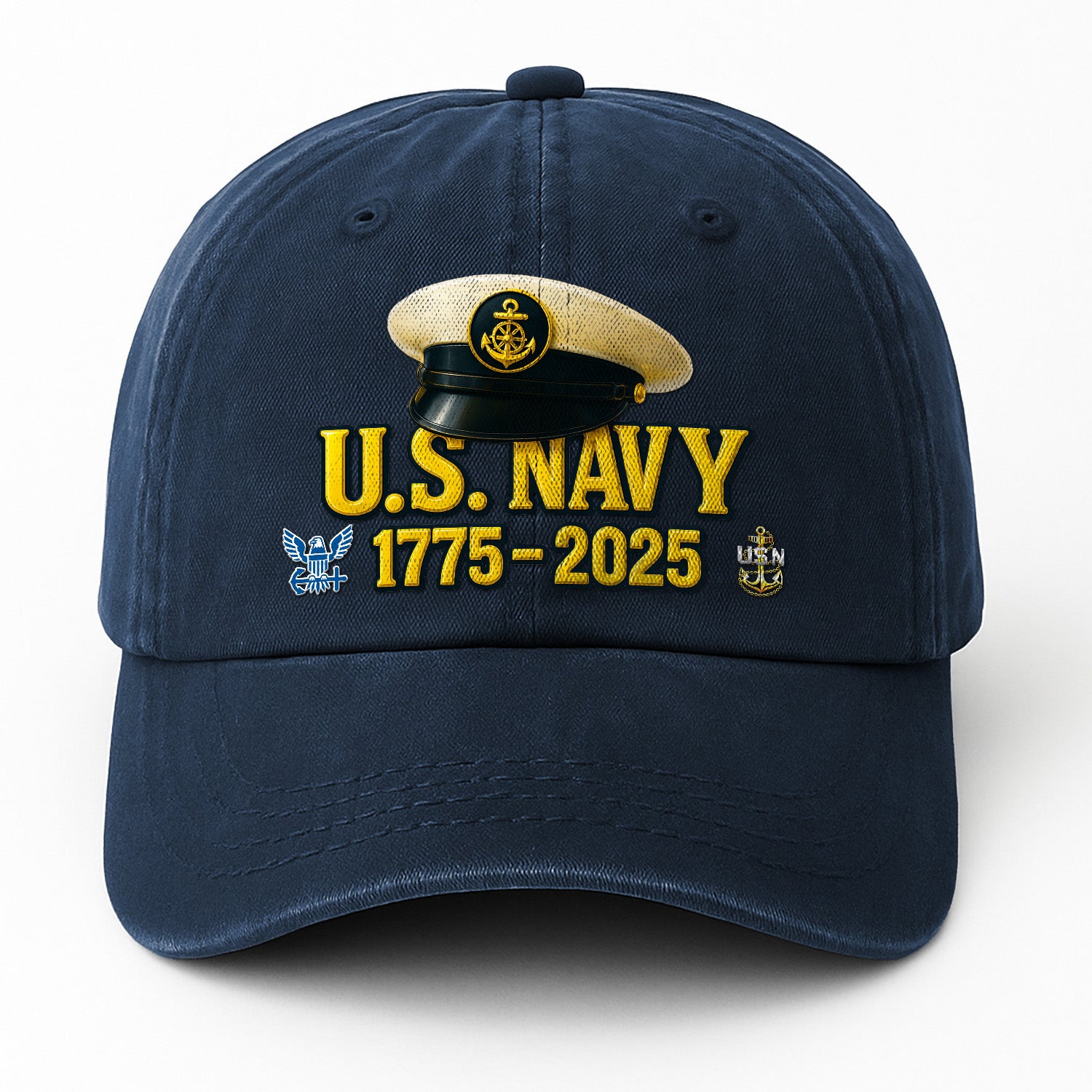 Custom Ranks & Text Premium Washed Denim Cap DC019