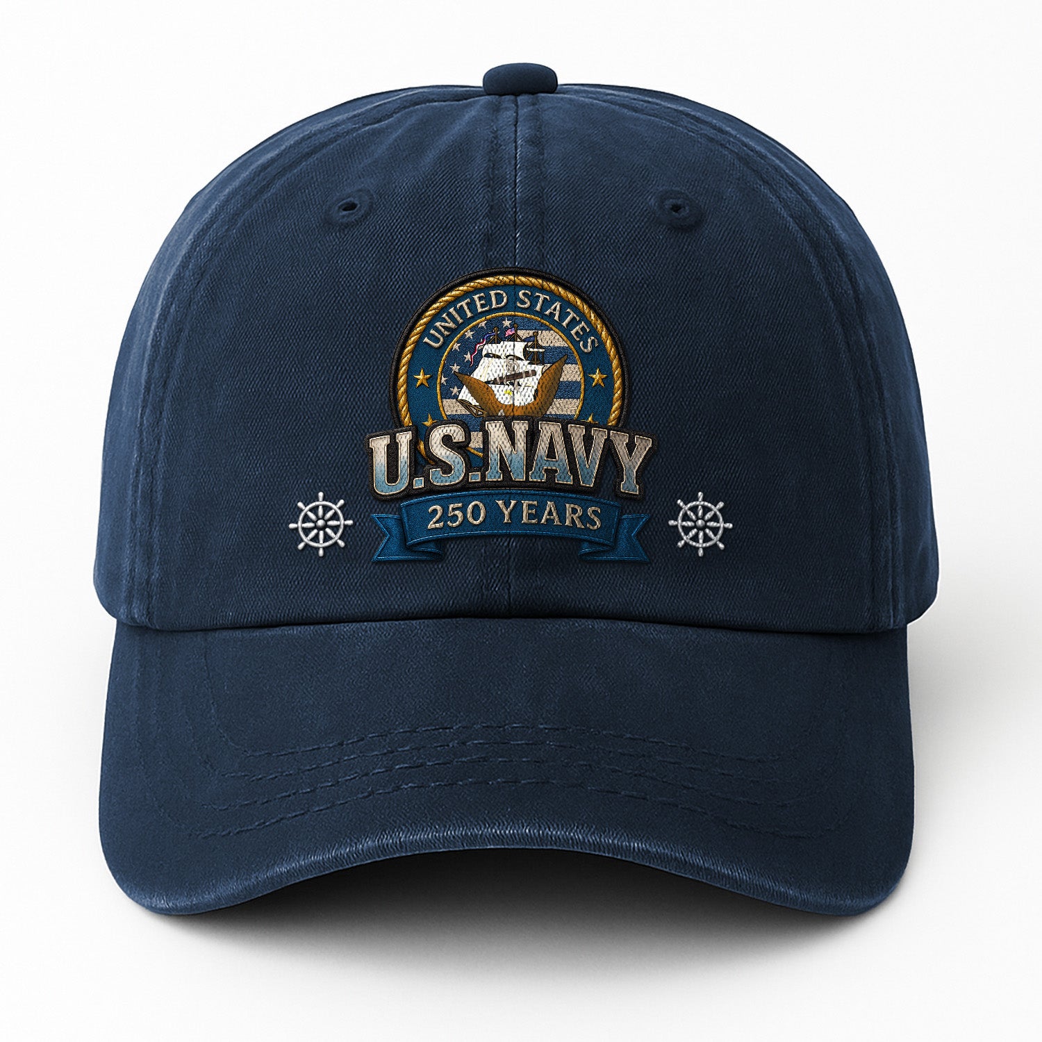 Custom Ranks & Text Premium Washed Denim Cap DC020