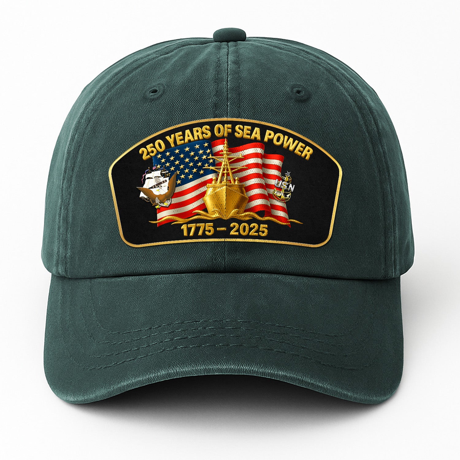 Custom Ranks & Text Premium Washed Denim Cap DC023
