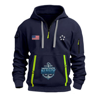Personalized US Navy Quarter Zip Hoodie KRQZ07